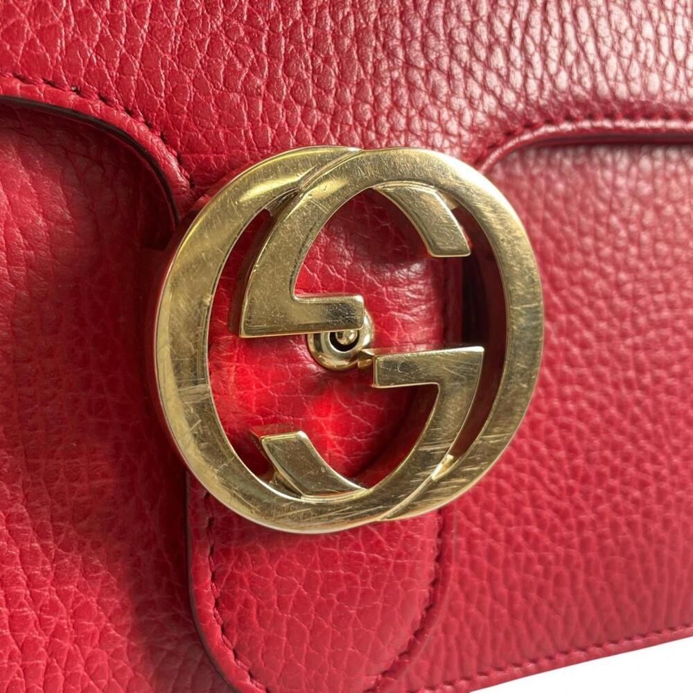 GUCCI Red Leather Shoulder Bag - Picture 16 of 16
